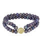 Pulsera de Plata Bañada en Oro con Perla Negra Cultivada de Agua Dulce