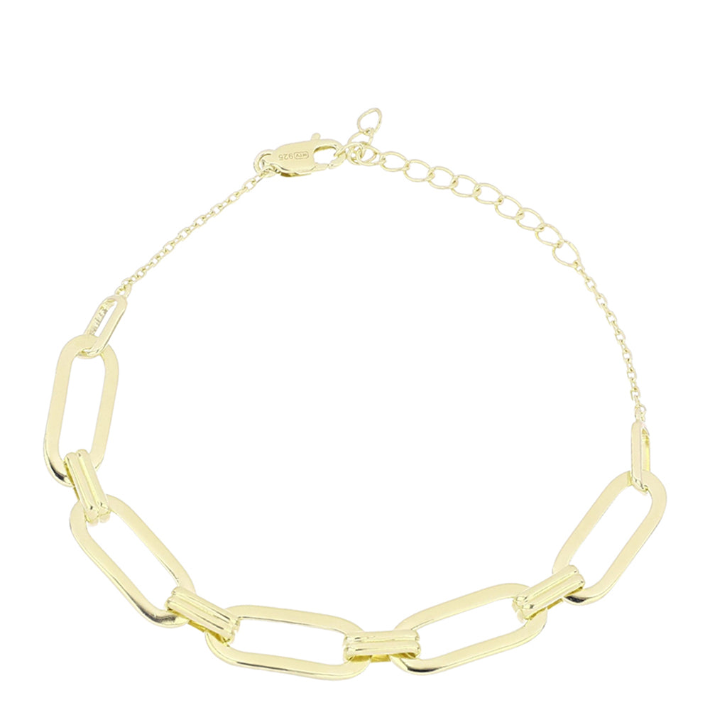 Pulsera de Plata Bañada en Oro 1 