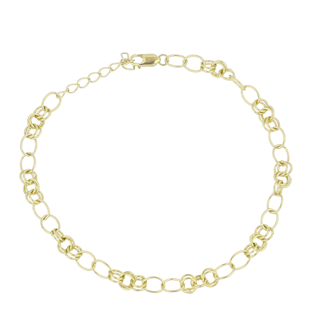 Pulsera de Plata Bañada en Oro 1 