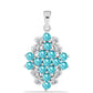 Colgante de Plata con Cuarzo Paraiba y Topacio Blanco