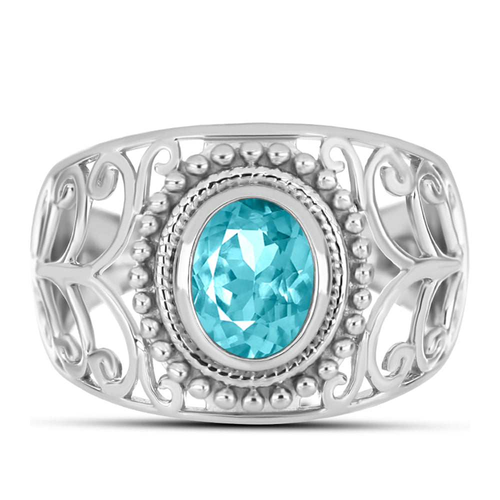 Anillo de Plata con Cuarzo Paraiba 1 