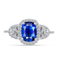 Anillo de Plata con Zafiro Azul Australiano y Topacio Blanco