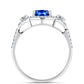 Anillo de Plata con Zafiro Azul Australiano y Topacio Blanco