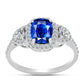 Anillo de Plata con Zafiro Azul Australiano y Topacio Blanco