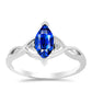 Anillo de Plata con Zafiro Azul Australiano y Topacio Blanco