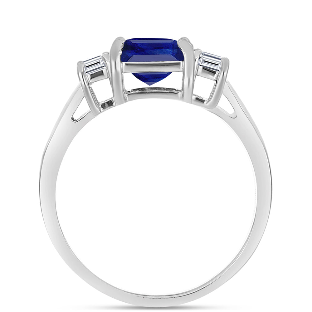 Anillo de Plata con Zafiro Azul Australiano y Topacio Blanco 2 