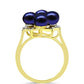 Anillo de Plata Bañada en Oro con Perla Negra Cultivada de Agua Dulce y Topacio Blanco