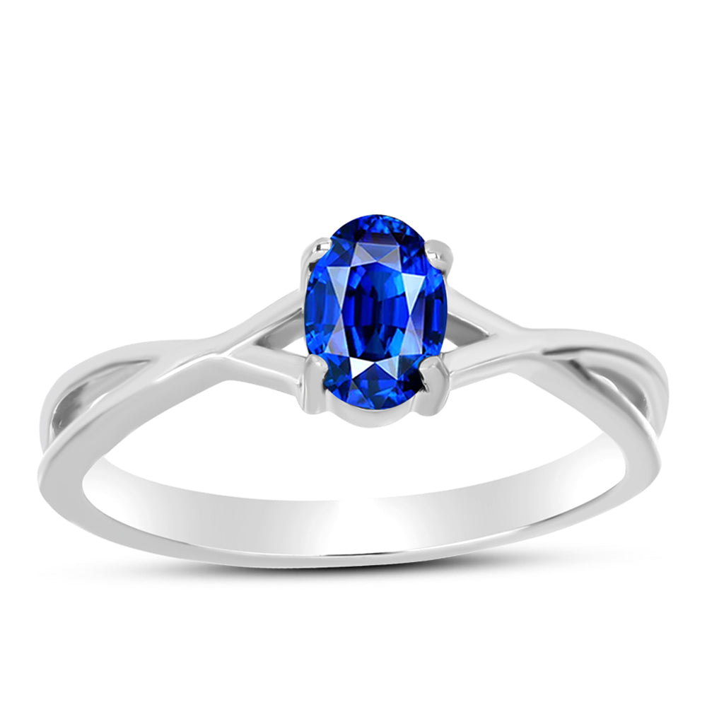 Anillo de Plata con Zafiro Azul Australiano
