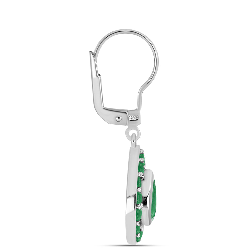 Pendientes de Plata con Esmeralda de Brasil 2 