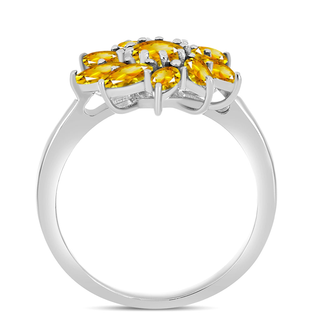Anillo de Plata con Citrino de los Montes Urales