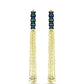Pendientes de Plata Bañada en Oro con Diamante Azul