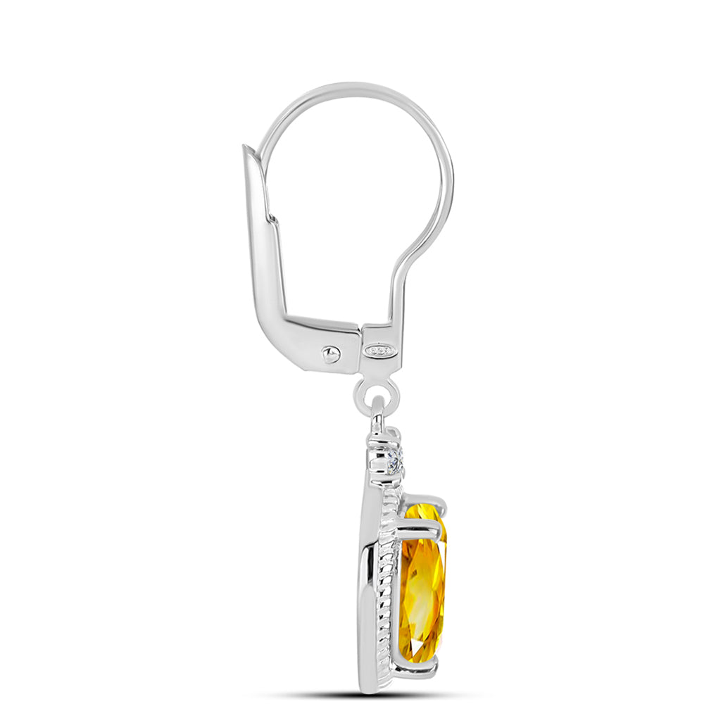 Pendientes de Plata con Citrino de los Montes Urales y Topacio Blanco 2 