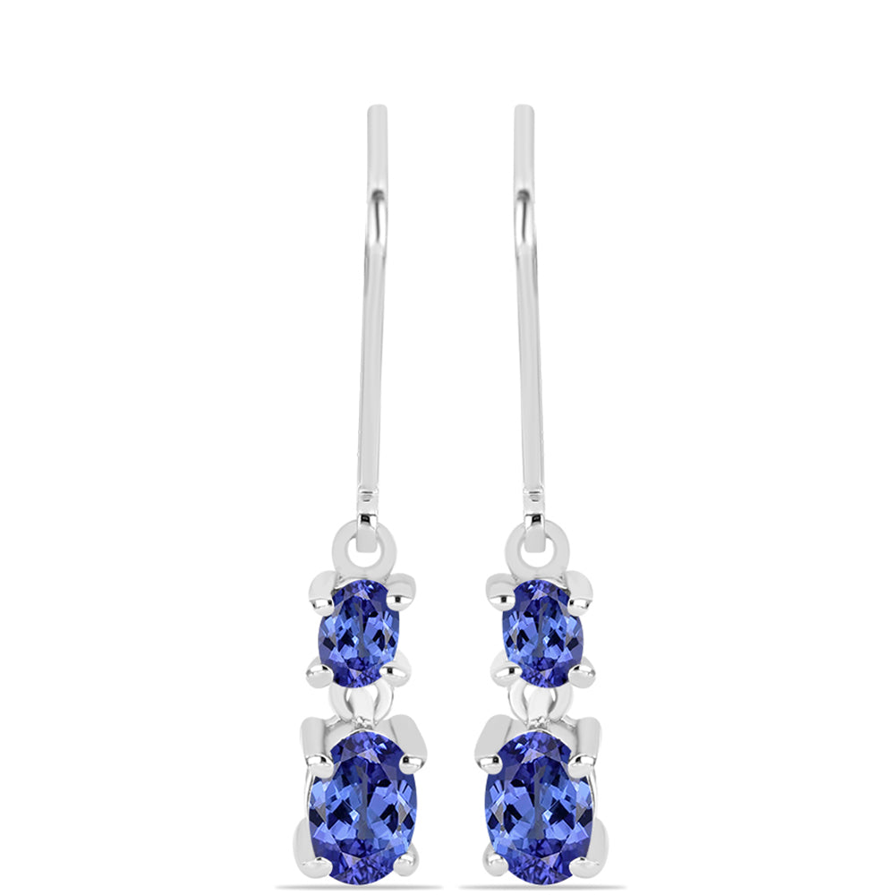 Pendientes de Plata con Tanzanita AAA