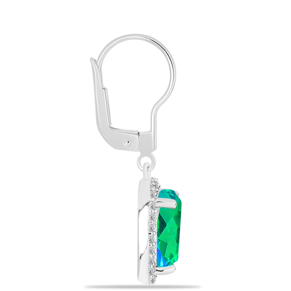 Pendientes de Plata con Cuarzo Pavo Real y Topacio Blanco 2 