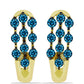 Pendientes de Plata Bañada en Oro con Diamante Azul