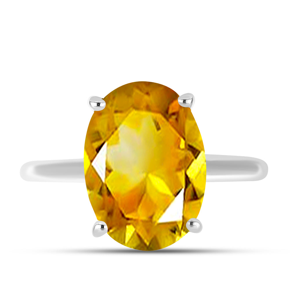 Anillo de Plata con Citrino de los Montes Urales