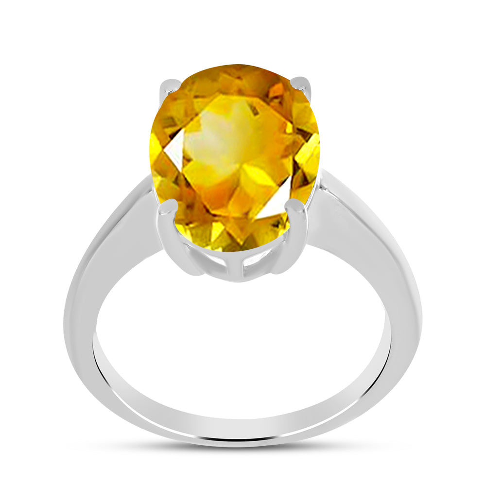 Anillo de Plata con Citrino de los Montes Urales 7 