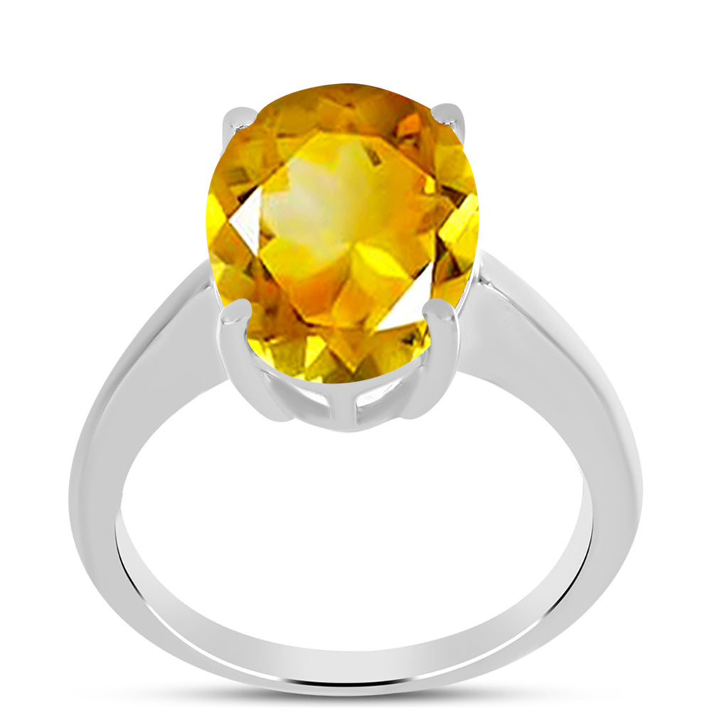 Anillo de Plata con Citrino de los Montes Urales