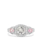 Anillo de Plata con Zafiro Rosa y Zircón Blanco