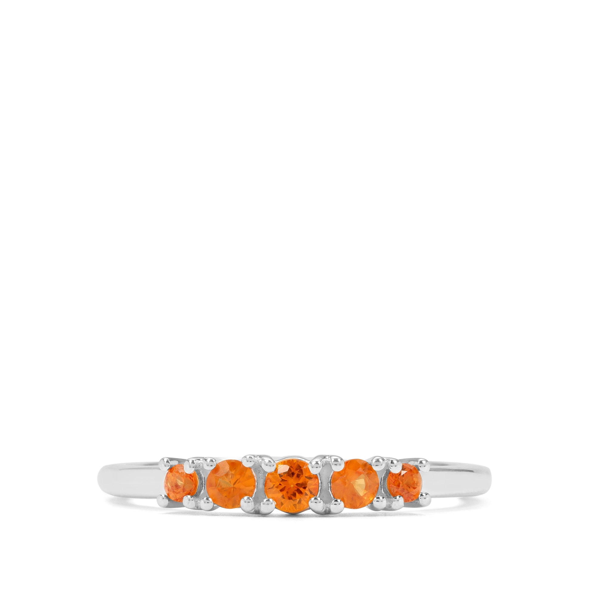 Anillo de Plata con Zafiro nNaranja 1 