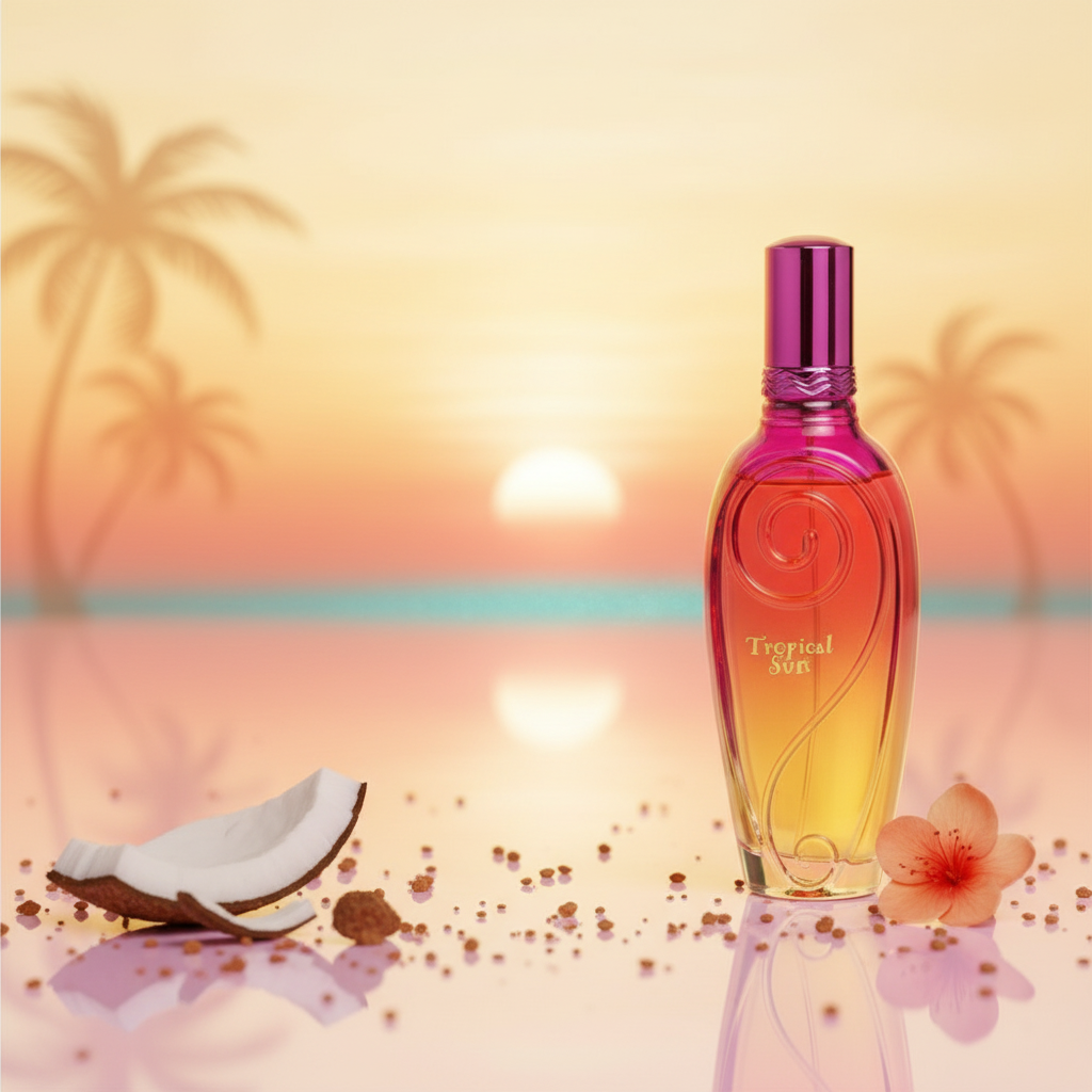 100 ml Eau de Perfume "TROPICAL SUN" Fragancia Afrutada Almizclada para Mujer, con contenido de aceite de fragancia 3% 5 