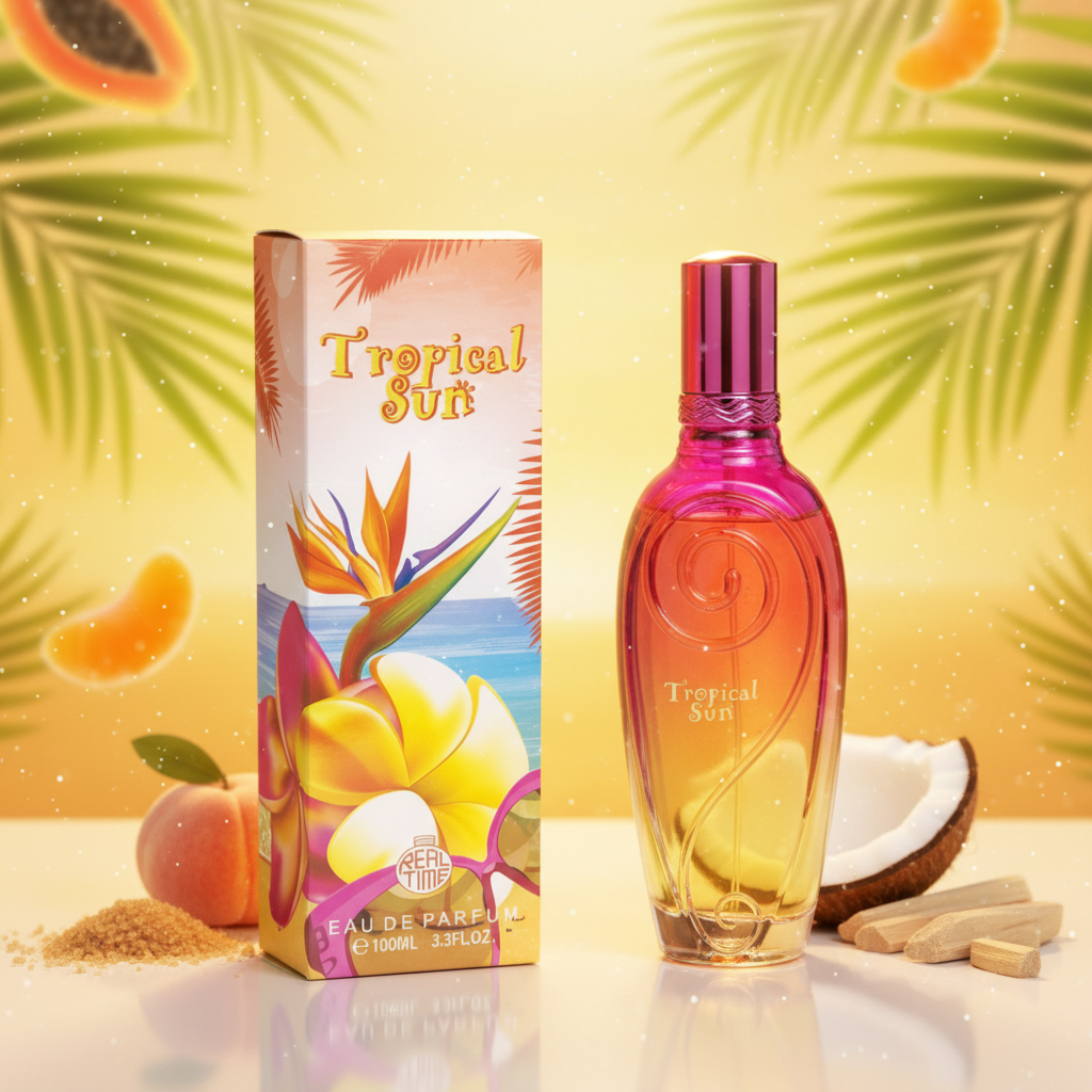 100 ml Eau de Perfume "TROPICAL SUN" Fragancia Afrutada Almizclada para Mujer, con contenido de aceite de fragancia 3% 7 