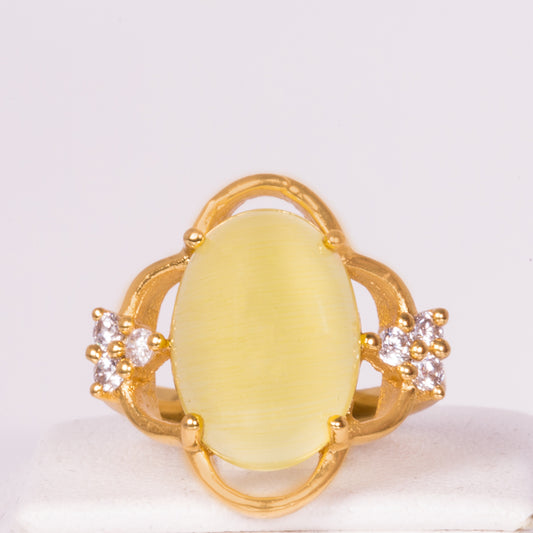 Anillo de Aleación Bañado en Oro con Cristal Emporia® Blanco ( Anillo )