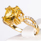 Anillo de Aleación Bañado en Oro con Cristal Emporia® Amarillo