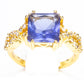 Anillo de Aleación Bañado en Oro con Cristal Emporia® Azul