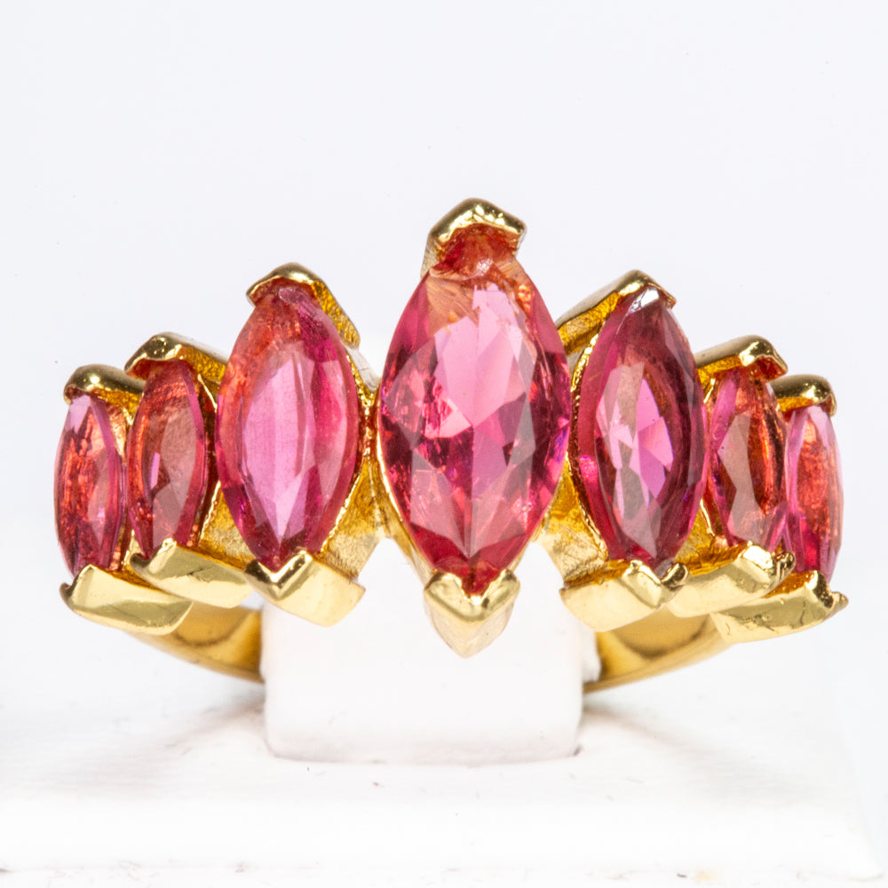 Anillo de Aleación Bañado en Oro con Cristal Emporia® Rosa