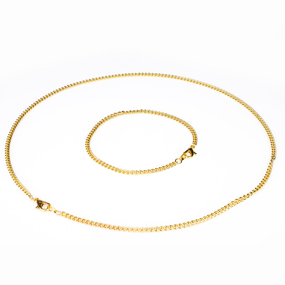 Conjunto de Aleación Bañado en Oro ( Collar +Pulsera )