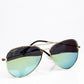 Emporia Italy - Gafas de sol piloto "JUNGLA", gafas de sol polarizadas con filtro UV con estuche y paño de limpieza, lentes amarillo verdoso, montura dorada