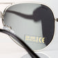 Emporia Italy - Gafas de sol piloto "JEFE", gafas de sol polarizadas con filtro UV con estuche y paño de limpieza, lentes gris oscuro, montura plateada