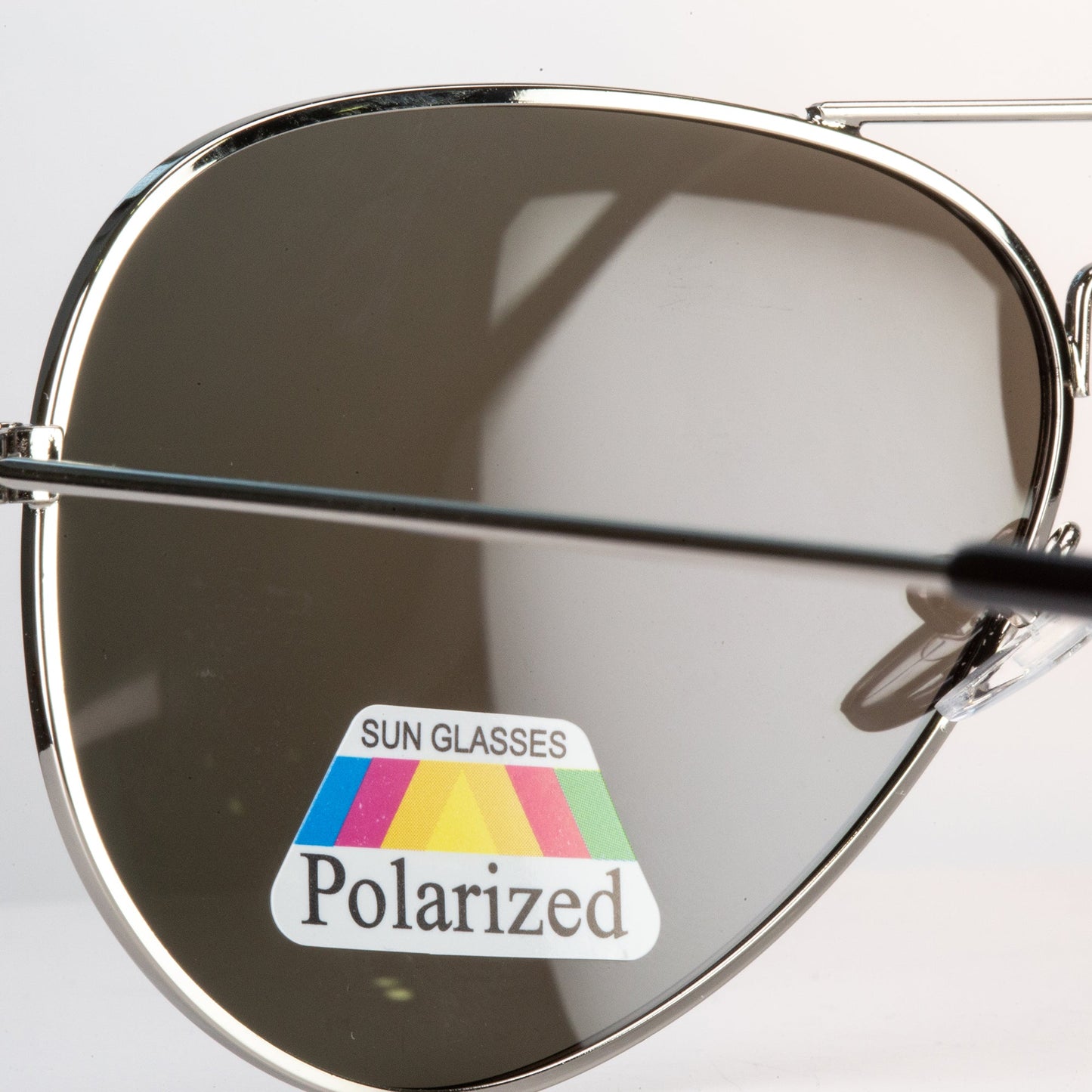 Emporia Italy - Gafas de sol de aviador "LAGUNA", gafas de sol polarizadas con filtro UV con estuche y paño de limpieza, lentes violeta azulado, montura plateada