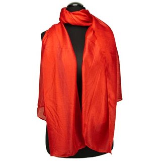 Bufanda de moda 100% viscosa y tacto de seda, Tamaño: 180 cm x 85 cm, lavable en la lavadora a 30ªC, color: ROJO