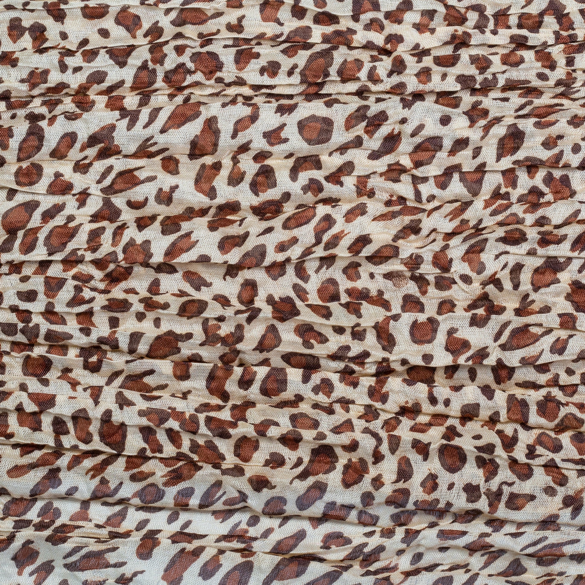 Pasmina de moda, 100% viscosa, 160 cm x 50 cm, MARRÓN LEOPARDO 2 