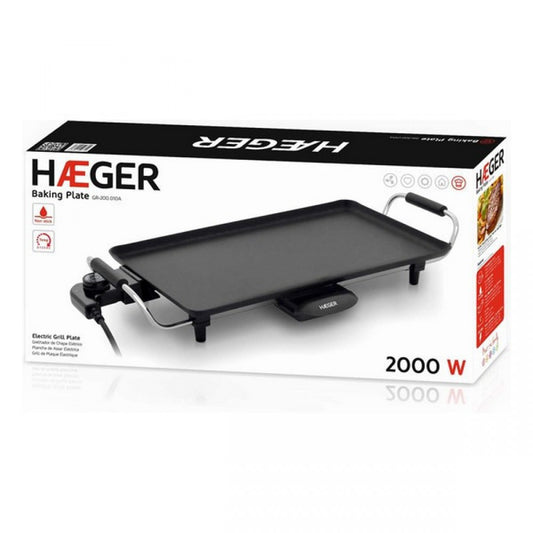 HAEGER Placa de horno eléctrica para grill, 2000 W