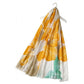 Bufanda-Mantón de algodón, 85 cm x 180 cm, estampado de flores grandes pintadas, naranja