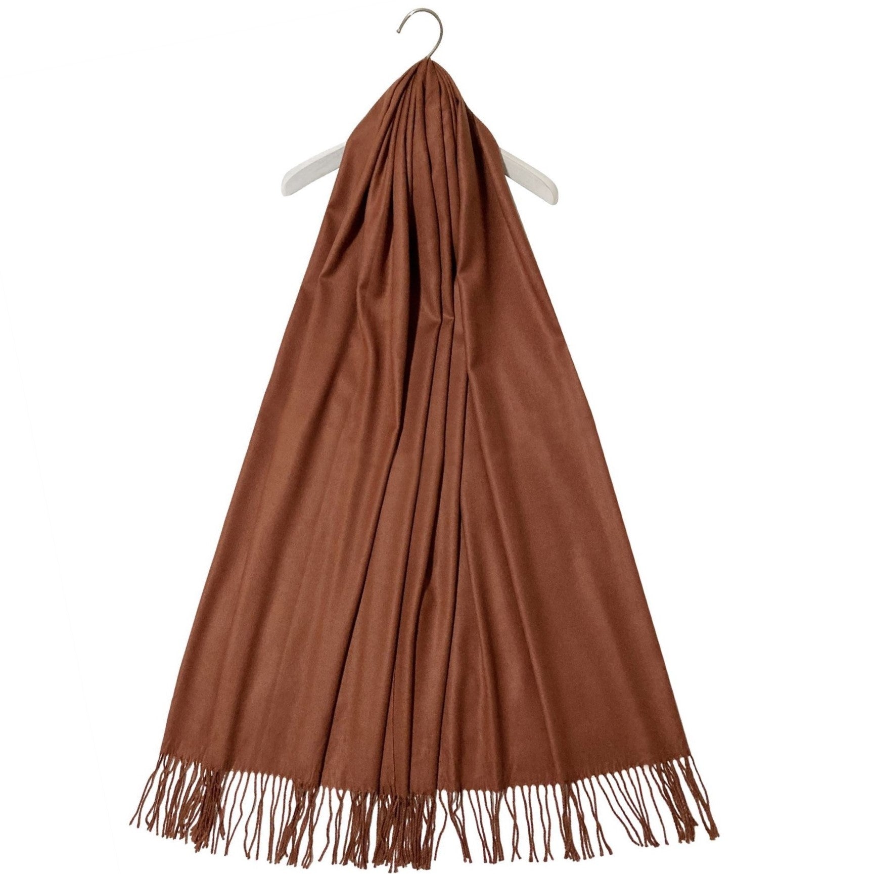 Bufanda cachemira 100% Pashmina auténtica, 70 cm x 170 cm, Chocolate 2 