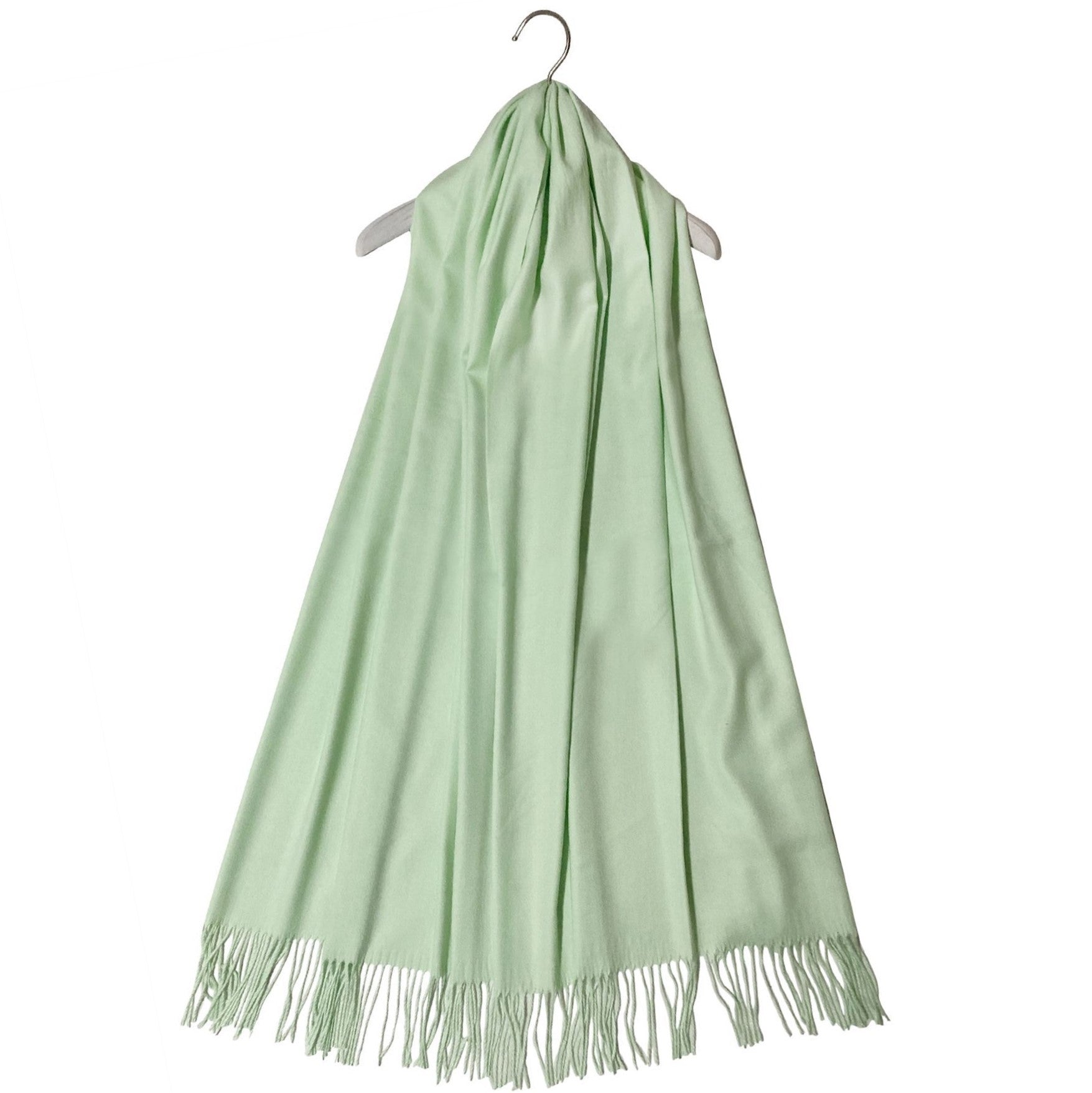 Bufanda de cachemira 100% Pashmina auténtica, 70 cm x 170 cm, verde menta 2 