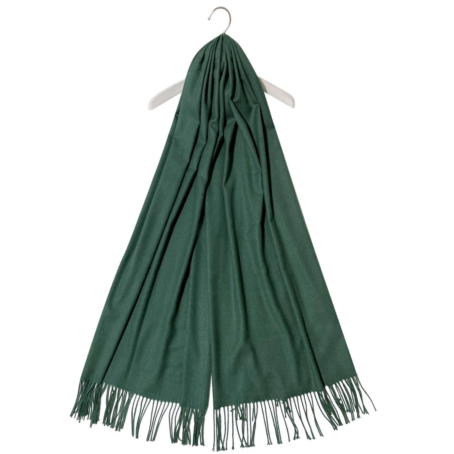 Forest Green 100% Pashmina Super Soft Tassel Scarf, 70 x 170cm 1 