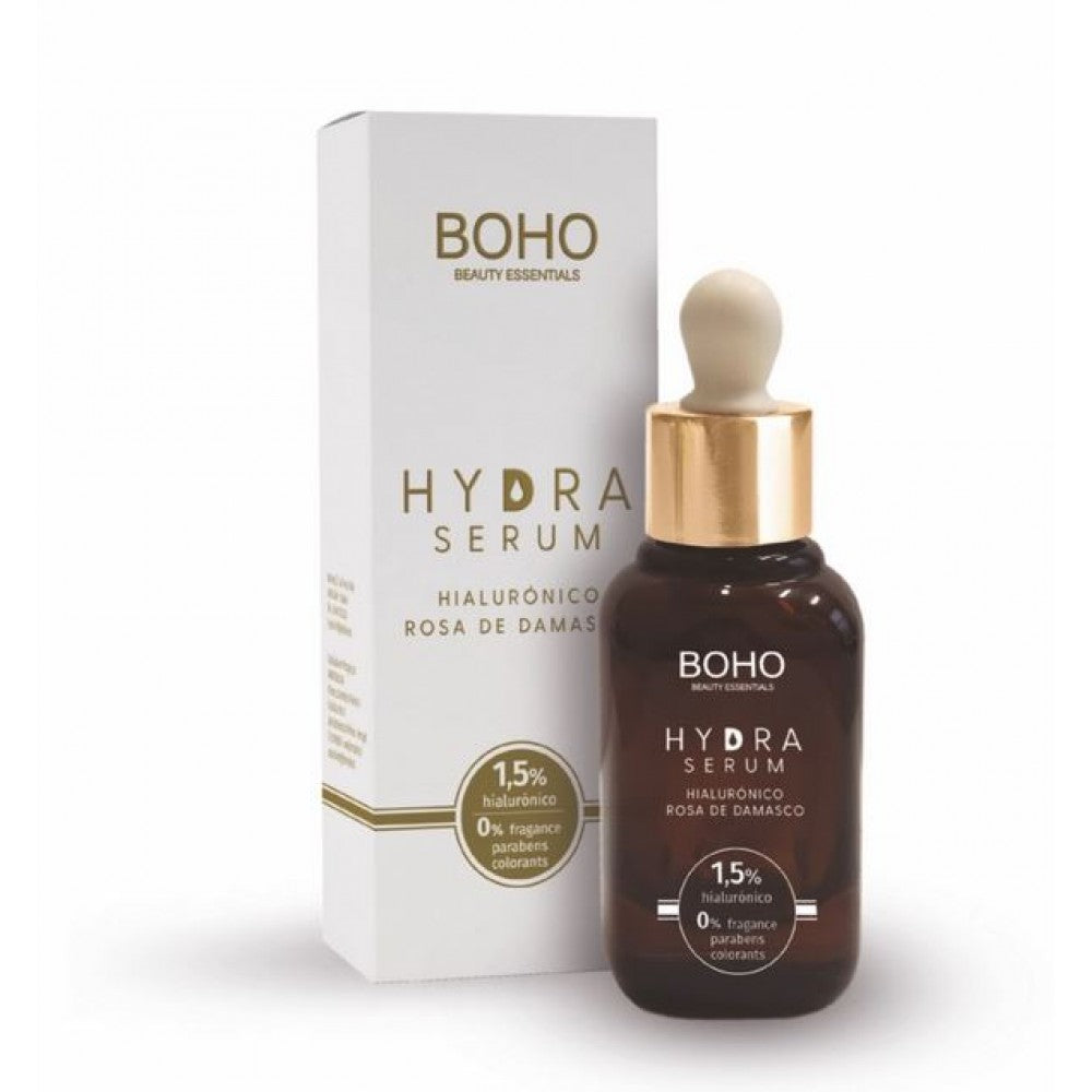 Sérum facial BOHO HydraSerum  con moléculas de ácido hialurónico de 4 tamaños diferentes, 30ml