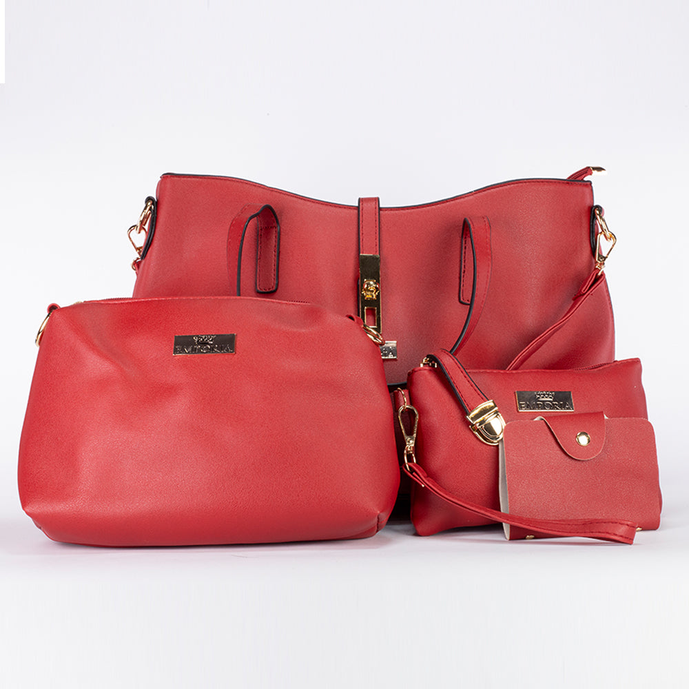 Colección Emporia de invierno 2023 - JˆAdore . Set de 4 piezas de bolsos, rojo