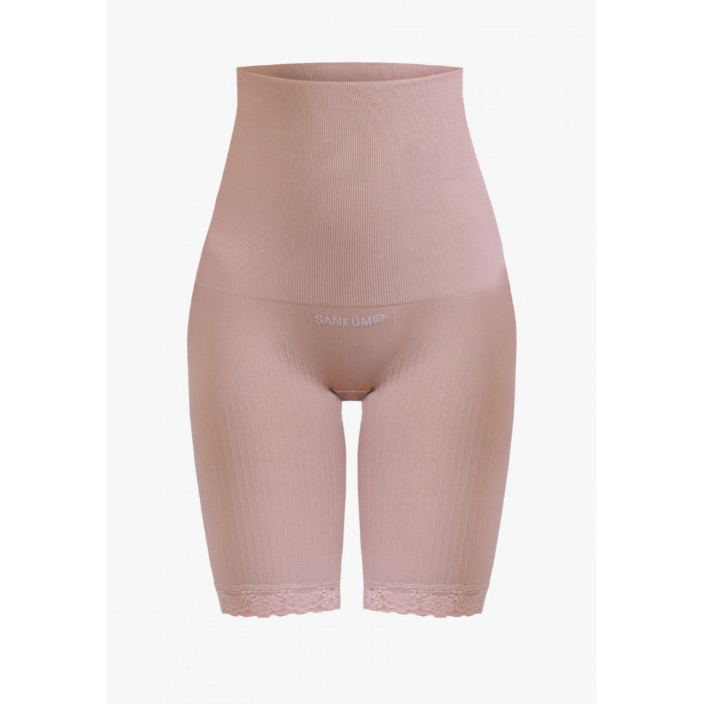 SANKOM PATENT SHORT SHAPER WITH LACE, PEACH COLOR, size: L/XL 1 