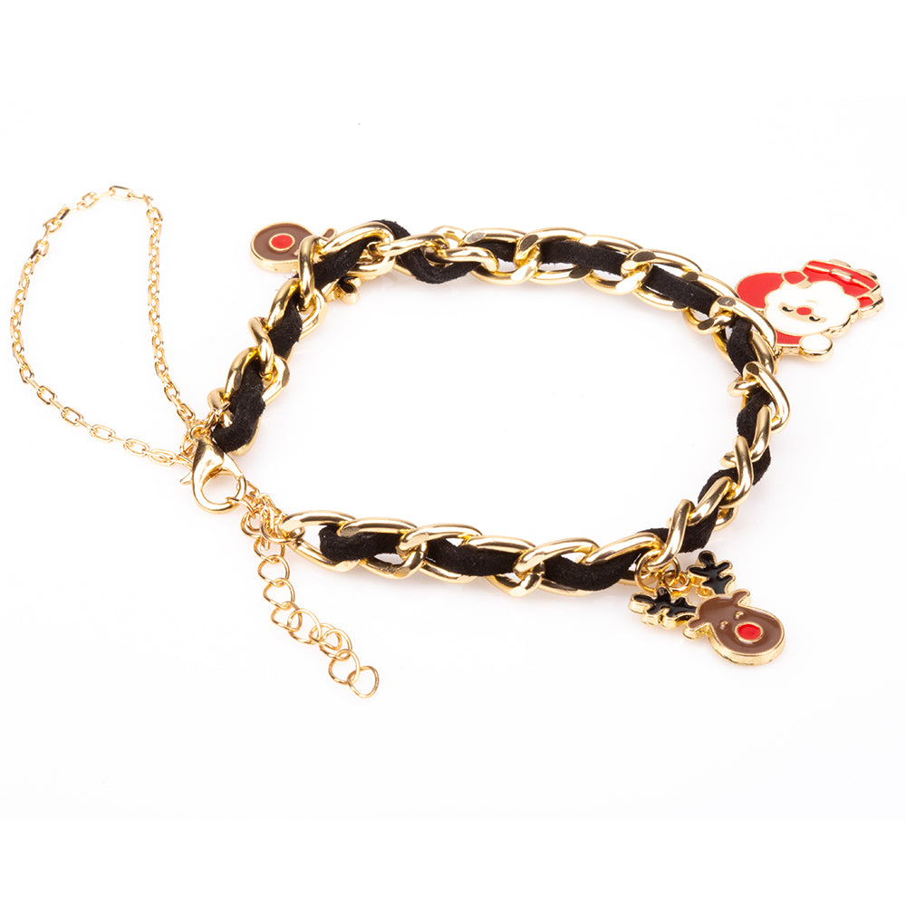 Pulsera de Aleación Bañado en Oro con Cristal Emporia® Rojo y Cristal Emporia® Blanco 1 