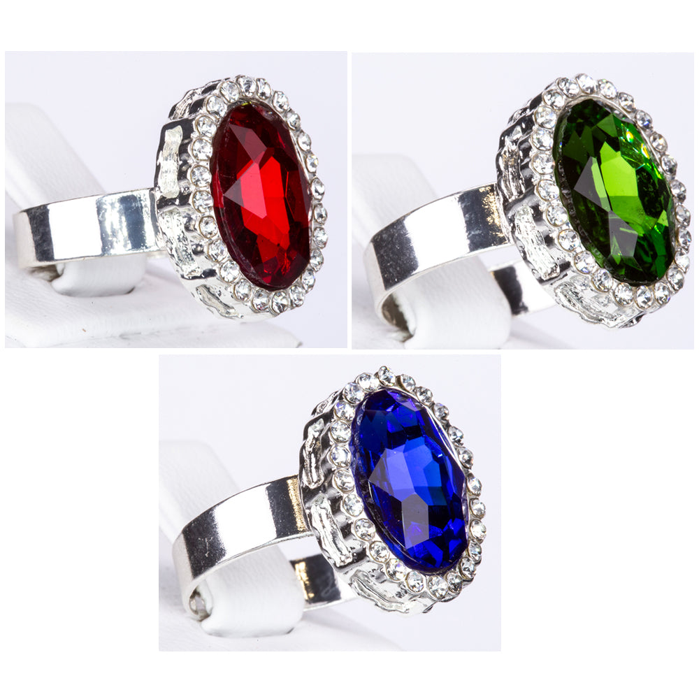 Conjunto de Aleación Bañado en Oro con Cristal Emporia® Rojo y Cristal Emporia® Verde ( Anillo )