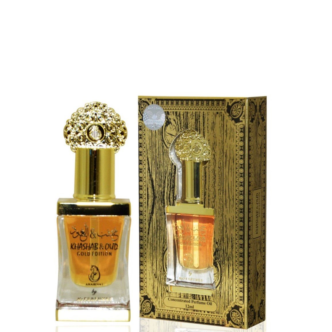 12 ml de Aceite de Perfume Khashab & Oud Gold Edition Fragancia Oriental Afrutado-Floral para Hombres