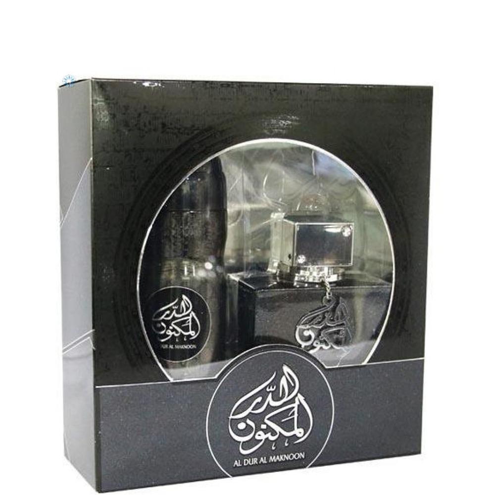 100 ml Eau de Perfume Al Dur Al Maknoon + Set de regalo Deo 200 ml Fragancia floral Oriental Afrutada para Hombres