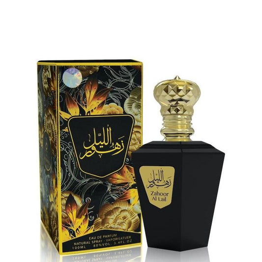 100 ml Eau de Perfume Zahoor Al Lail Fragancia Afrutada de Vainilla Dulce para Hombres y Mujeres