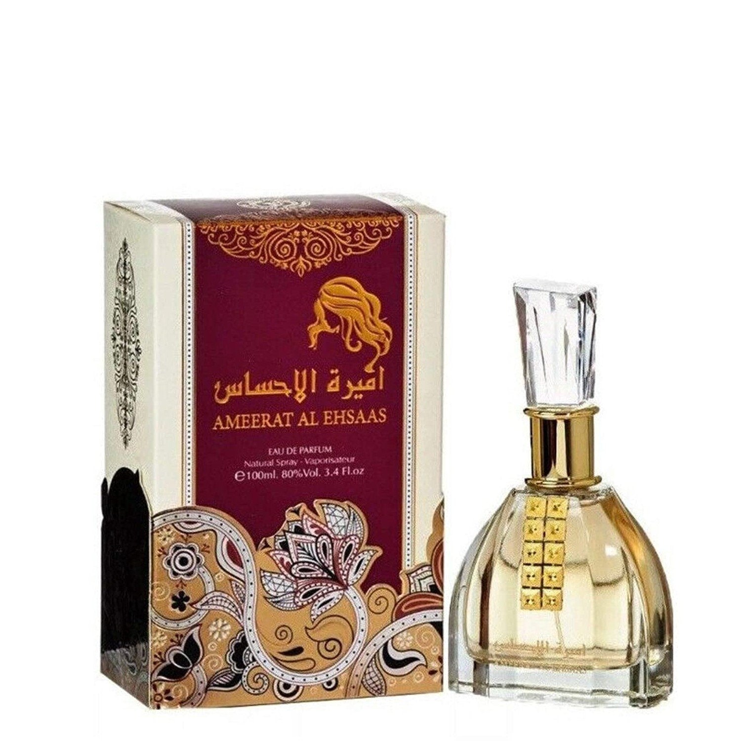 100 ml Eau de Perfume Ameerat Al Ehsaas Fragancia Afrutada Vainilla para Mujeres 3 